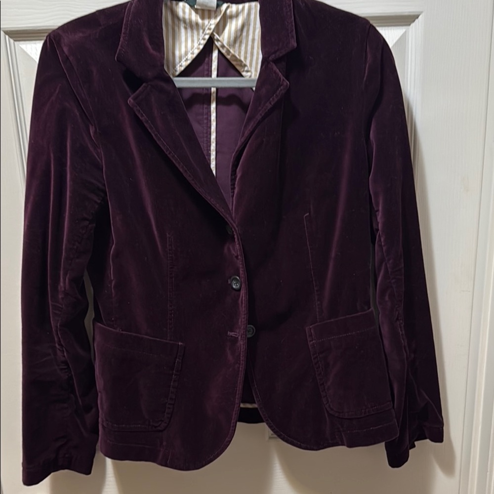 J. Crew Deep Purple Velvet Blazer